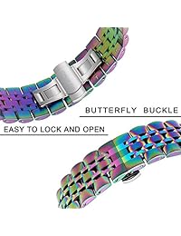 Correa para reloj Gear S3, TRUMiRR de 0.866 in de liberación rápida, correa de acero inoxidable con hebilla de mariposa para Samsung Gear S3 Classic Frontier, Gear 2 R380 R381 R382, Moto 360 2 1.811 in Smartwatch