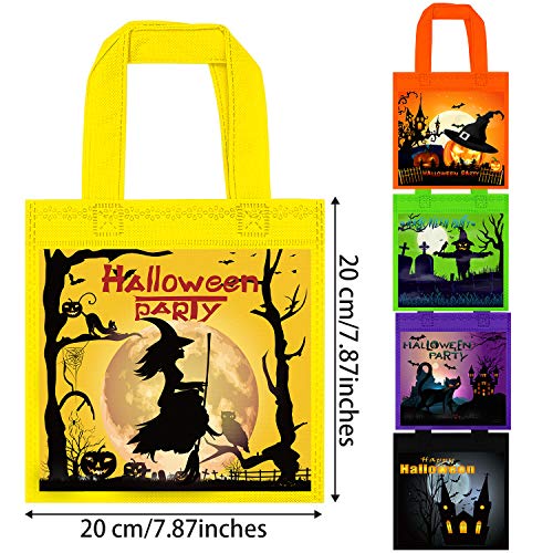 Cooraby 25 Packs 7.87 x 7.87 Inches Halloween Nonwoven Bags Halloween