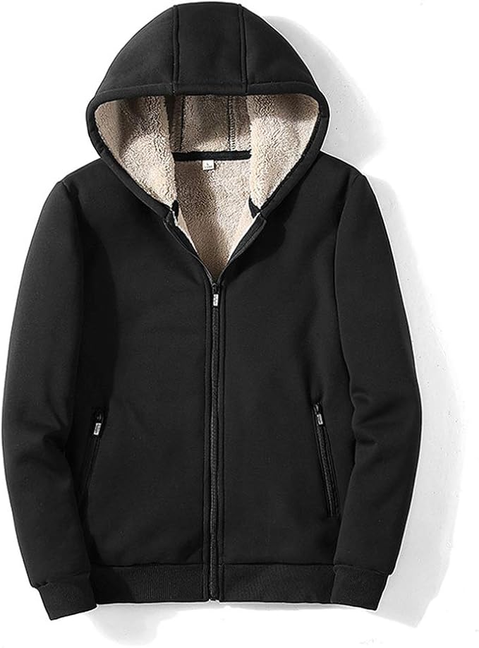 Mens fur lined zip up hoodies Clearance
