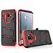 Zizo Bolt Cover - Case for Samsung Galaxy S9 with Military Grade + Glass Screen Protector & Kickstand and Holster (Black/Red)