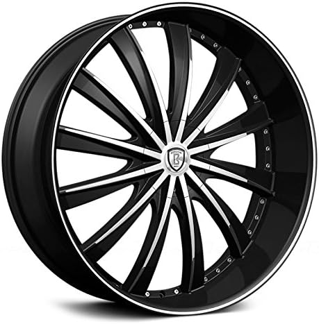 22" Inch Borghini B19 Black Machine Wheels &amp; Tire Package |ASANTI LEXANI FORGIATO DUB INIFINITY AUDI MERCEDES BMW DODGE CHEVY CHRYSLER