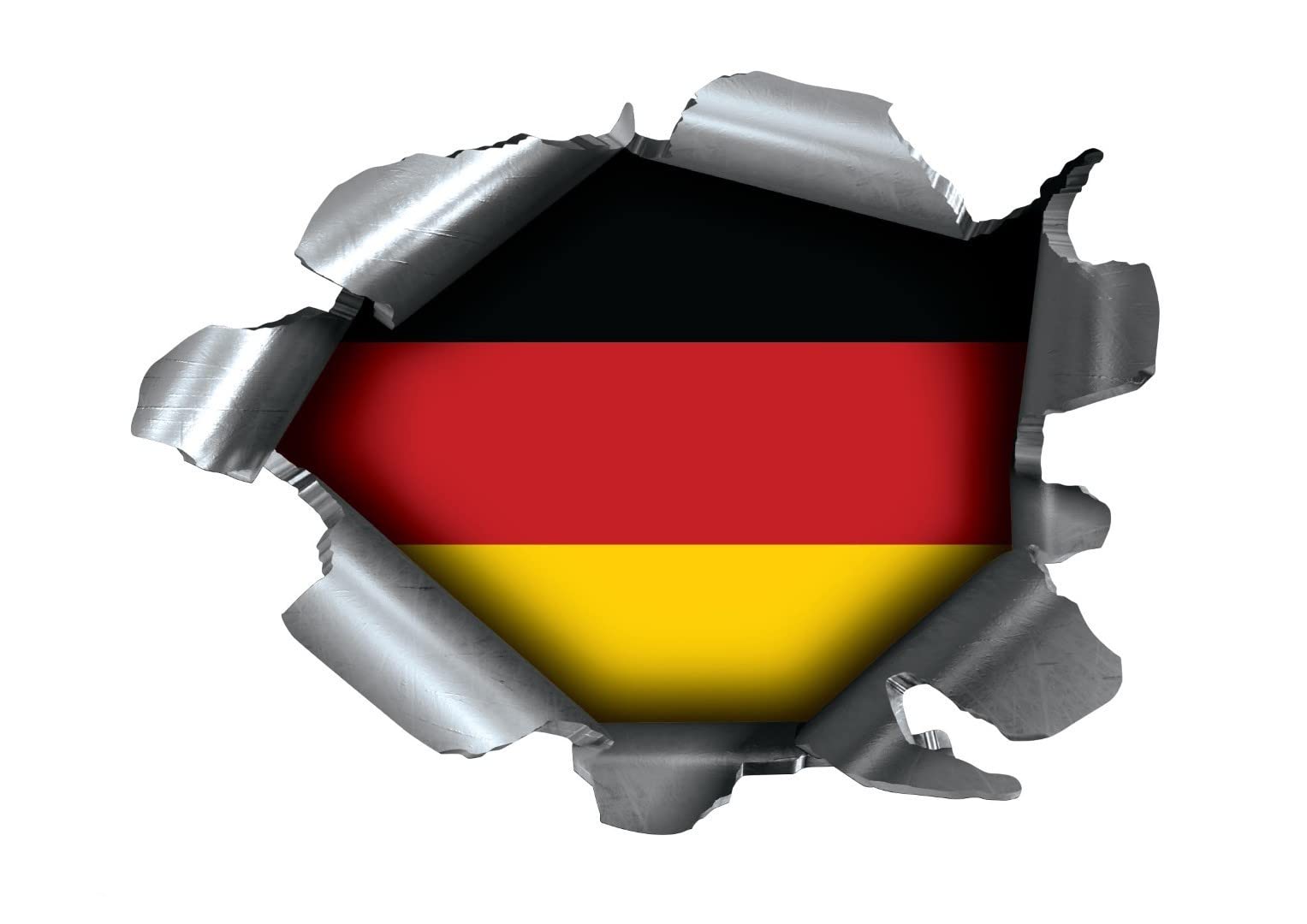 Speed Demons Pride Burst RIP Torn Tear Sticker Graphic SELF Adhesive for Any Surface Including LAPTOPS and Cars - German Germany Deutschland National Flag