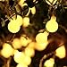 Icicle Globe Lights String, 33ft/10m 100 LED String Lights, Safe Low Voltage DC, String Light Bulbs for Home, Patio, Wedding, Xmas, Holiday Decoration (Warm White)