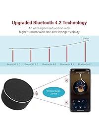 Bluetooth Speaker V4.2, LINGYI Portable Wireless Speaker with HD Sound, 18-Hour Playtime, Built-in Mic, Micro SD Support for iPhone, iPad, Laptop, Samsung and Echo dot (Black)