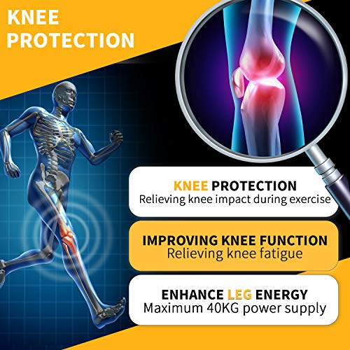 JOMECA Knee Booster 2 Pack, Powerlifts Spring Joint Support Knee Brace, Powerful Rebounds Spring Force for Knee osteoarthritis, Climbing, Squat, Mountaineering, Exercising, One Size Fits Most
