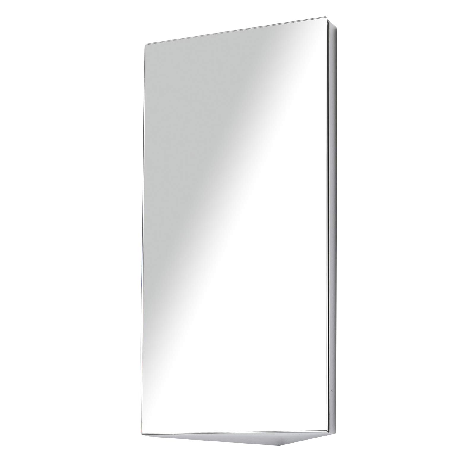 homcom Stainless Steel Wall mounted Bathroom Corner Mirror Storage Cabinet Single Door 300mm (W)
