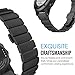 MoKo Band Compatible with Garmin Fenix 3/Fenix 5X/Fenix 3 HR/5X Plus/Descent Mk1/D2 Delta PX, Stainless Steel Metal Replacement Link Bracelet with Double Button Folding Clasp - Black