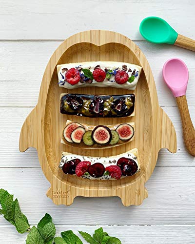 bamboo-bamboo-Baby-Toddler-Penguin-Suction-Plate-Stay-Put-Feeding-Plate-Natural-Bamboo-Blue