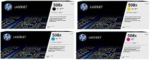 4 Color Toner Set for HP Laserjet M552 and M553 HP 508X (CF360X, CF361X, CF362X, CF363X) Cyan, Magenta, Yellow and Black + esouk Micro Fiber LCD Cleaning Cloth
