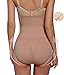 Gotoly Women's Silky Microfiber Corset Body Briefer Bodysuit Slimming Shapewear (M/L, Beige)