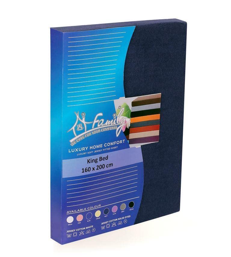 Navy Blue Fitted Sheet Single - Jersey Cotton Single Fitted Sheet Deep Pocket - 4 Way Stretch Bed Sheets - Shrinkage and Fade Resistant. (Single (100x200cm), Navy Blue). — image 1
