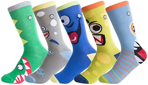 Kid's 5 Pack Socks - Unisex Cotton Socks for Boys and Girls - Stylish, Casual, Fun Footwear By VYBE (5 pack)