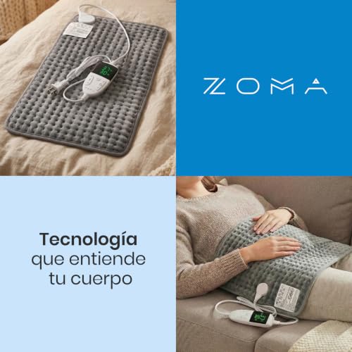 Compresa Caliente Electrica XL | Calentador Cobija Electrica Termica | Manta Termica con Control Digital y Apagado Automático | Compresas Calientes Terapeuticas | Gris 60x30