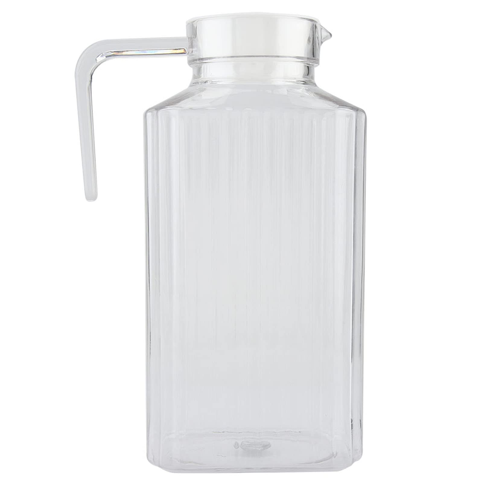 Plastic Acrylic Transparent Bottle Striped Wine Water Ice Cold Jug with Lid for Bar Home Application(1800ml)