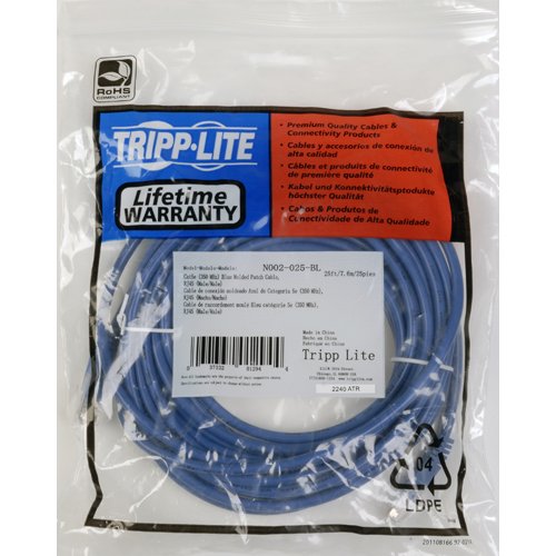 Tripp Lite Cat5e 350MHz Molded Patch Cable (RJ45 M/M) - Blue, 3-ft.(N002-003-BL)