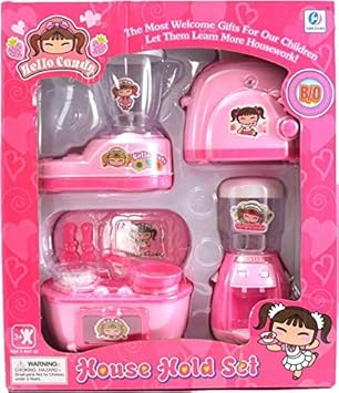 shoppers trend Home Kitchen Set Toys of 4 Packs (House Hold Set) for Kids, Juicer, Bread Grilling Machine, Gas Stove and Water Purifier (4 pcs Random Set)