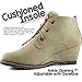 Women's DailyShoes Fashion Up Round Toe Ankle High Oxford Wedge Bootie