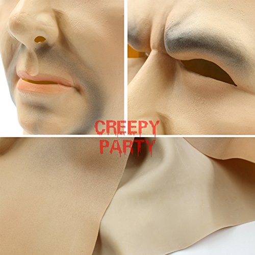 CreepyParty Deluxe Novelty Halloween Costume Party Latex Human Head Mask Strong Man