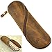 Genuine Leather Pen & Pencil Case with Zipper Close by Timber Ridge (Brown)