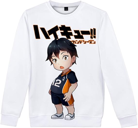 Amazon ハイキューパーカー トレーナー スウェット 長袖シャツ かわいい 春秋冬 イベント 服 柔らかい 男の子 女の子 丸首 衣装 アニメ プリント ハイキュー To The Top グッズ クリスマス プレゼント 6 Xl トレーナー パーカー 通販