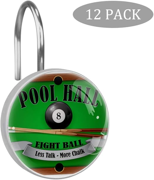 Amazon Com Lorvies Billiard Poster Pool Hall Eight Ball Shower