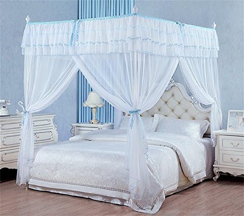Mosquito net Shopping-Modern minimalist fashion creative Bold thickening stainless steel bracket floor Square Top classic romantic bedroom (Color : 1.8*2.2m Bed)