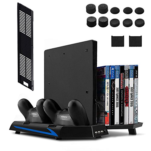 PS4-Stand-Keten-Vertical-Stand-for-PS4-Slim-with-Cooling-Fan-and-Controller-Charger-Station-PS4-Slim-Stand-for-PlayStation-4-Console-Dualshock-4-Not-for-PS4-Pro