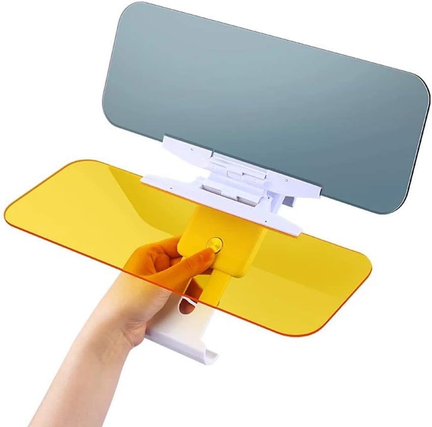 KINOEE Car Sun Visor Extension, Anti Glare Driving Automobile Windshield Visor, 2 in 1 Universal Day and Night Eye protection Anti-UV Anti-Dazzle HD Mirror Vision(2 pack)