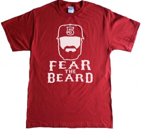 Fear The Beard Adult T-shirt - 3X-Large - Red/White