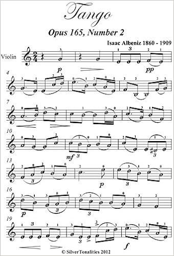 Tango Opus 165 Number 2 Albeniz Easy Violin Sheet Music Lib - 