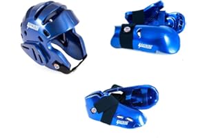 LIGHTNING BY PRO FORCE Lightning Blue Karate Sparring Gear Package Deal - Child Large