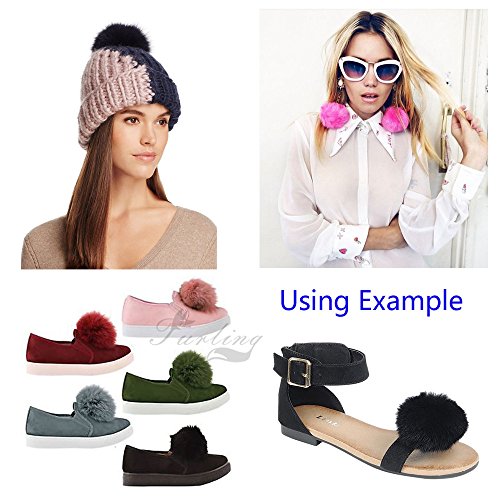DIY 12pcs Faux Rabbit Fur Fluffy Pompom Ball for Knitting Hat Hats (9cm mix colors)