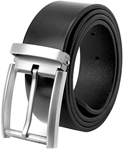 Falari Men's Classic Dress Belt Genuine Leather Belt Enclosed in a Gift Box Black 9021-BK-S