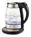 Electric Glass Digital Tea Kettle with FREE Tea Infuser, Built-In Precision Temperature Control Panel Base & Keep Warm Function, 1.7 Liter/1.8 Quart - RJ11-17-GP-RO
