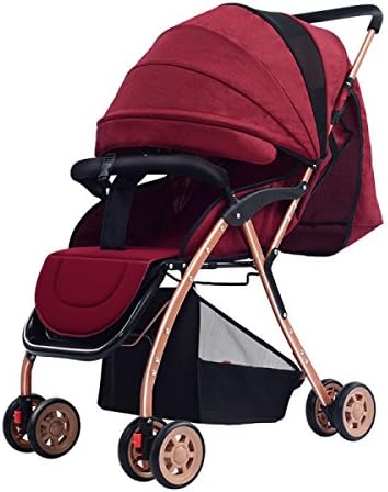 RUYI Lightweight Baby Stroller Foldable Baby Pushchair Pram,Red