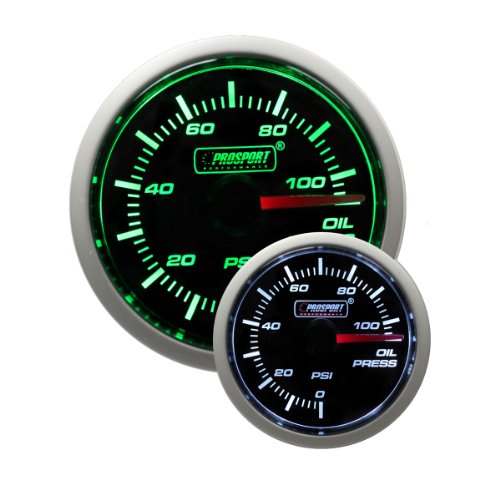 Oil Pressure Gauge- Electrical Green/white Performance Series 52mm (2 1/16