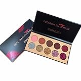 Beauty Glzaed 10 Colors of Smokey Eyeshadow Palette Matte & Pigment Glitter Shimmer Makeup Contour Metallic Eyeshadow Palette