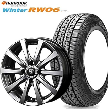 Amazon ハンコック スタッドレス タイヤ アルミホイール 4本セット Winter Rw06 145r12 6pr ユーロスピードg10 タイヤ ホイールセット 車 バイク