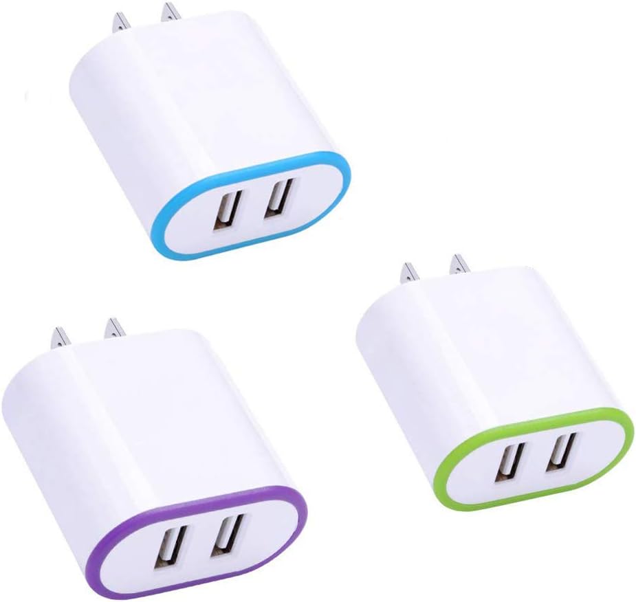Wall Charger Block Charging Cube Wall Plug Android 3 Pack 2 1a 5v Usb Power Adapter Phone Charger Fast Charge Plug Compatible For Iphone Xs X 8 7 6 Ipad Samsung Galaxy S9 Plus S8
