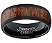 Metal Masters Co. Men's Women's Black Tungsten Carbide Wedding Band Engagement Ring, Real Wood Inlay, Comfort Fit 8mm