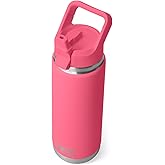 YETI Rambler 26 oz Bottle, Vacuum Insulated, Stainless Steel with Color Matching Straw Cap