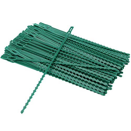 KINGLAKE 100 Pcs 9 inch Flexible Adjustable Plant Ties Plastic Gardening Plant Twist Ties