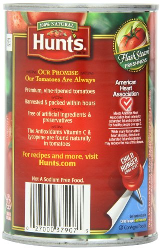 Hunt's Stewed Tomatoes No Salt Added, 14.5 oz, 12 Pack