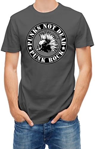 T-shirt Punks not dead Rock Skull Grey Dark M