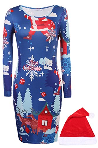 Aimado Ladies Womens Christmas Xmas Santa Reindeer Snowman Mini Bodycon |  Desertcart Mauritius