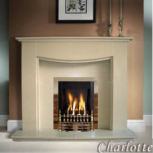 Marble Fireplaces Charlotte Marble Fireplace suite + Valor Seattle Gas