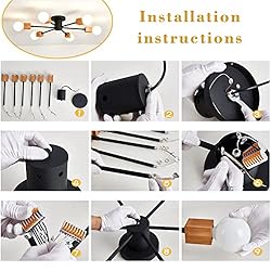 MOUJOE Semi Flush Mount Ceiling Light Fixture