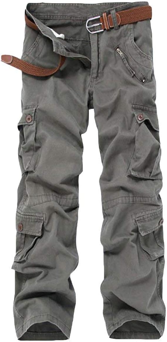 Mieuid Men's Cargo Baggy with Pockets Outdoor Chic Pants Sports