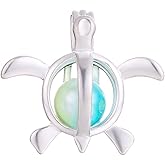 Vie jeune 10pcs Bright Silver Turtle Charms Pearl Cage Locket Beads Cage Pendant Jewelry Making Supplies-For Oyster Pearls, Essential Oil Diffuser, Fun Gifts (Turtle-2)