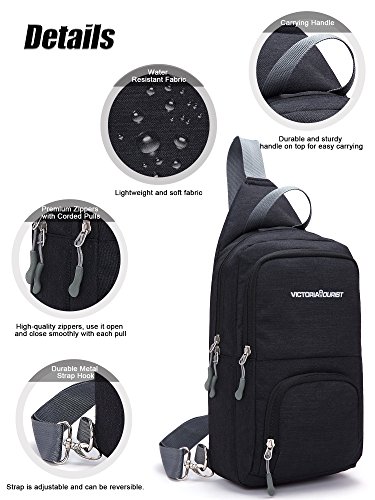 Victoriatourist WANDF Switch Travel Bag, for Nintendo Switch Console, Dock, Joy-Con Grip & Switch Accessories, Protective Storage Sling Backpack Shoulder Bag for Nintendo Switch and iPad (Black2) - Thumbnail 6